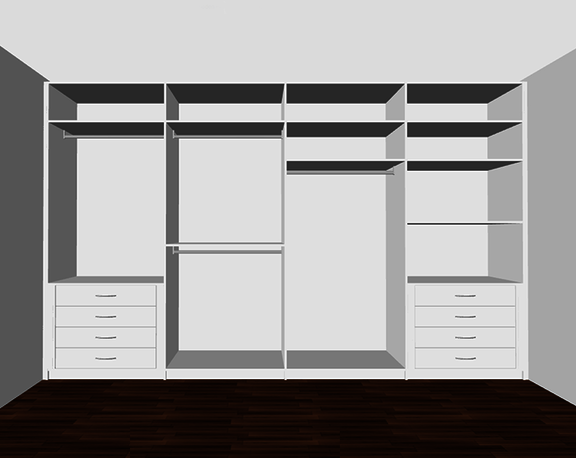 Configuration example 4-panel wardrobe