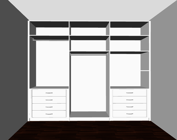 Configuration example 3-panel wardrobe