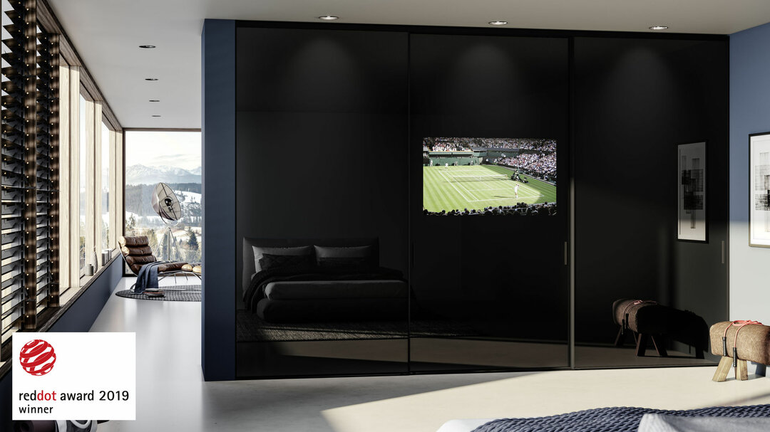 Sliding TV Door with integrated flat screen